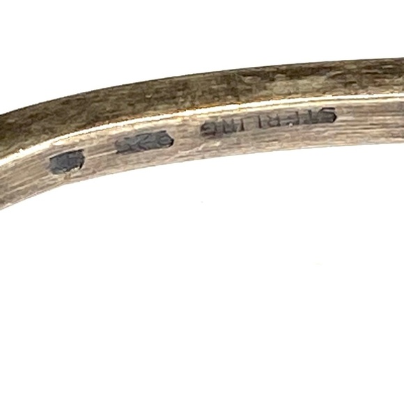 925 Sterling Square Bracelet Green Enamel Geometric Art Deco 7.25” - Picture 8 of 11